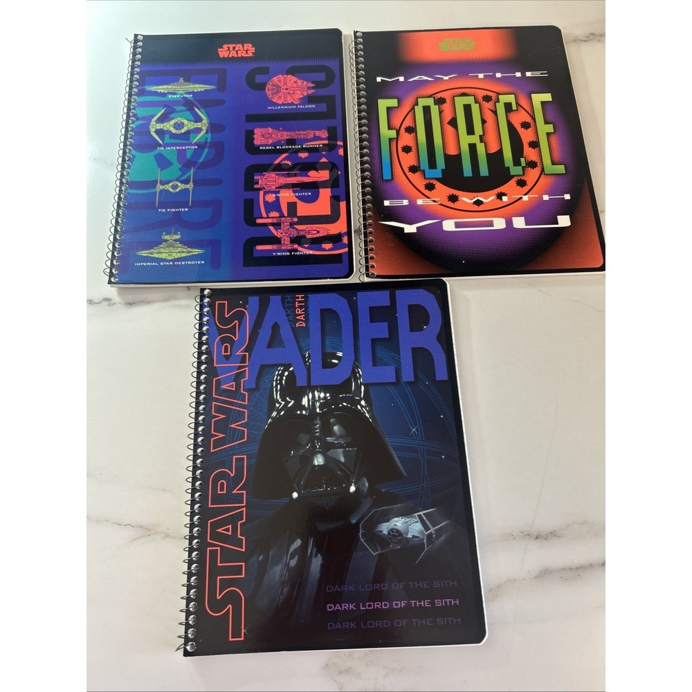 Lot‎ Of 3 Vintage STAR WARS Mead SPIRAL NOTEBOOKS  1996